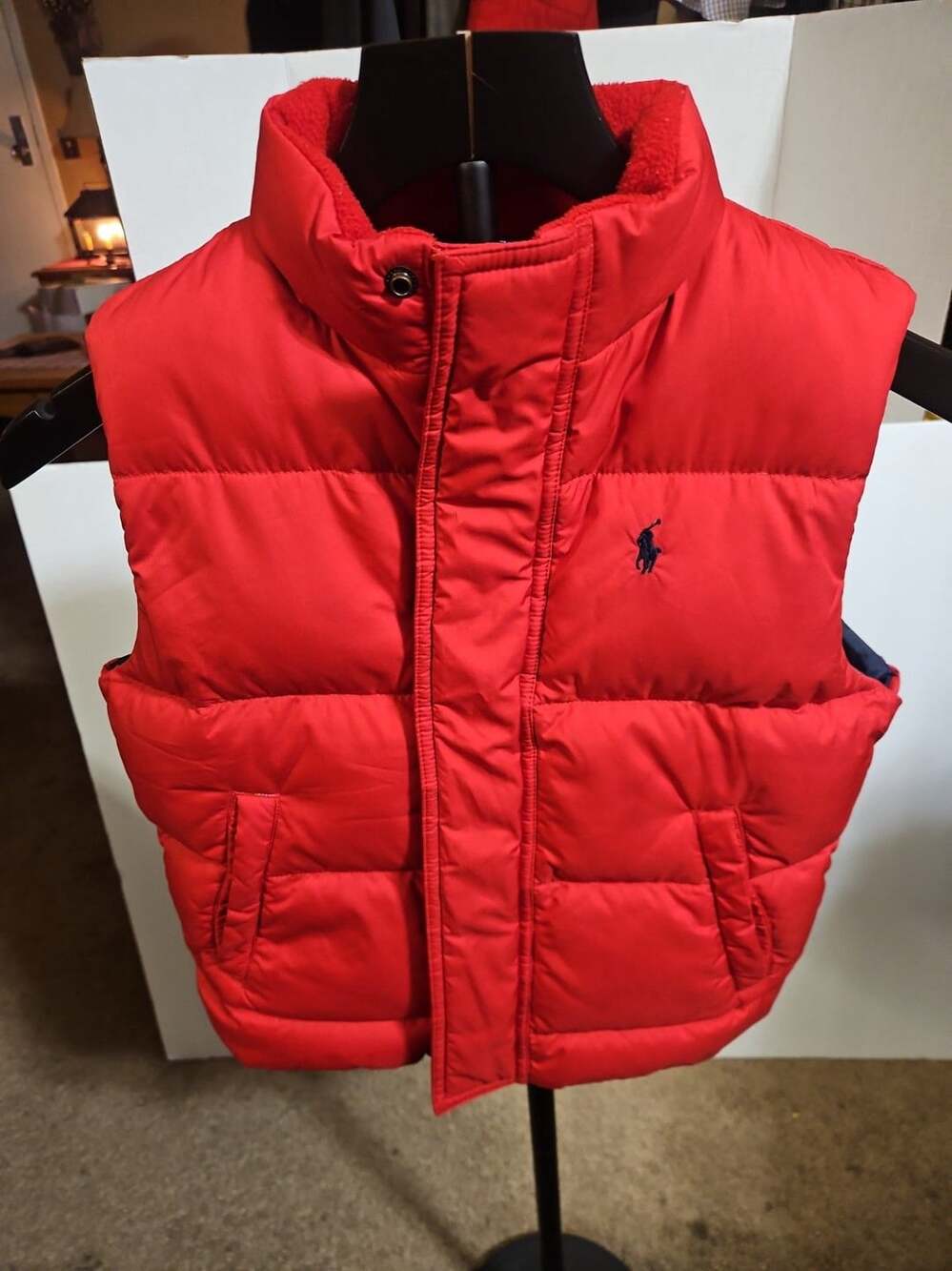 Polo Ralph Lauren Puffer Vest Boys Toddler 4 Red Quilted Down Zip Logo Winter